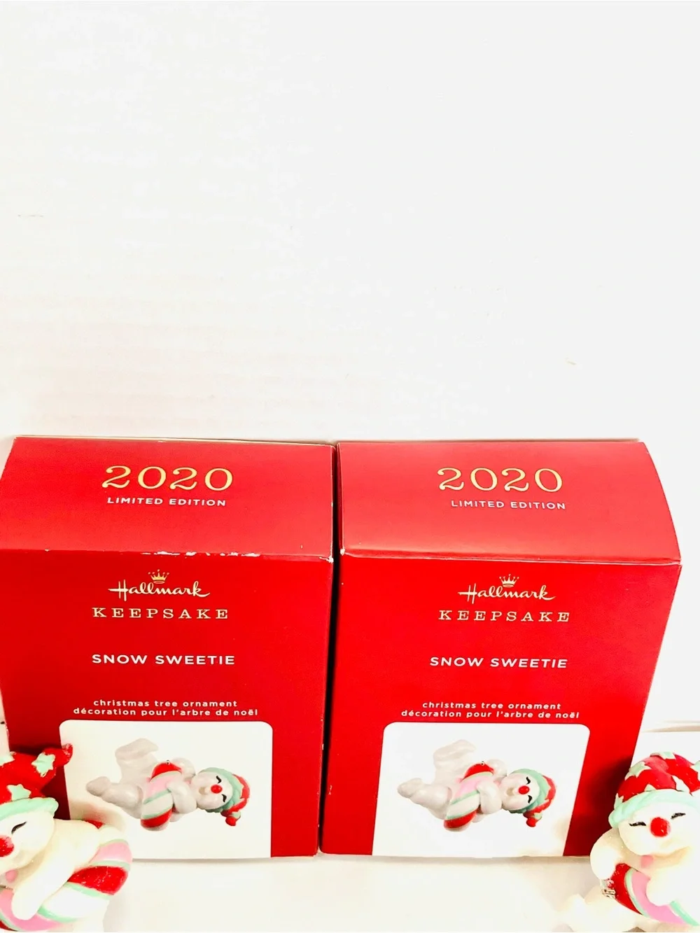 Hallmark 2020 Snow Sweetie Ornaments Lot(2) Used Glitter